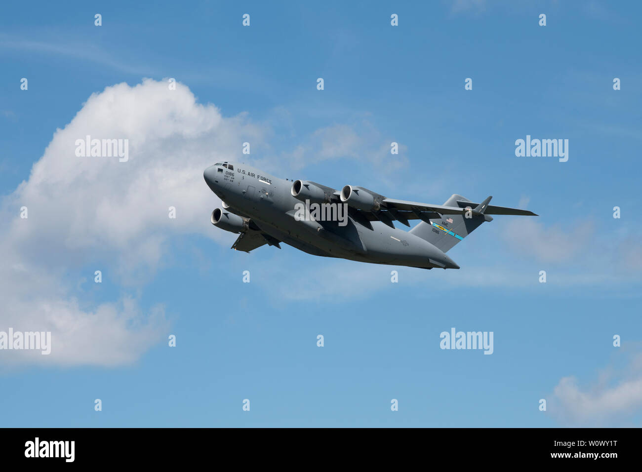 A U.S. Air Force C-17 Globemaster III takes off June 21, 2019, at Dover ...