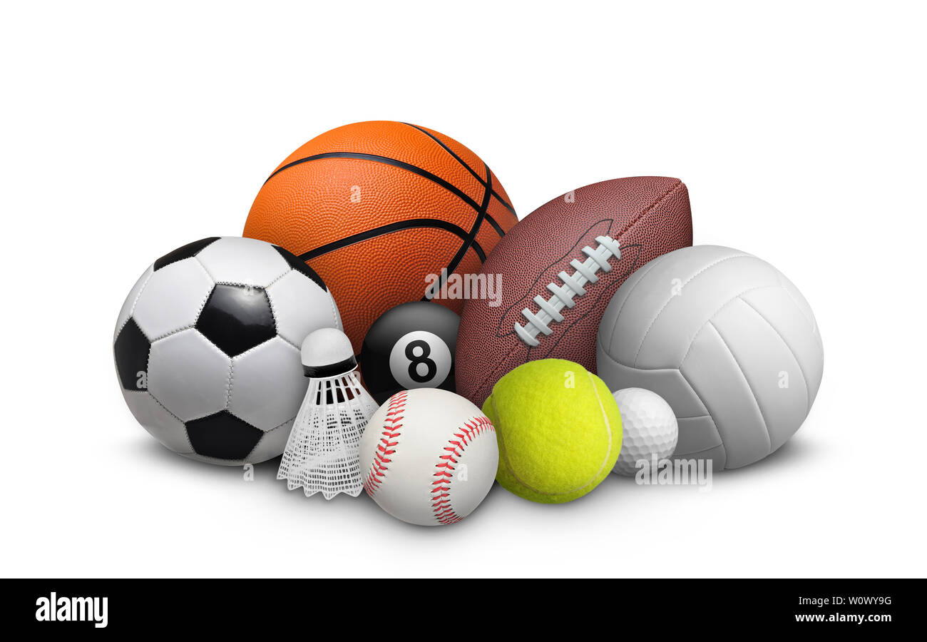 Set of balls isolated on white background Stock Photo - Alamy