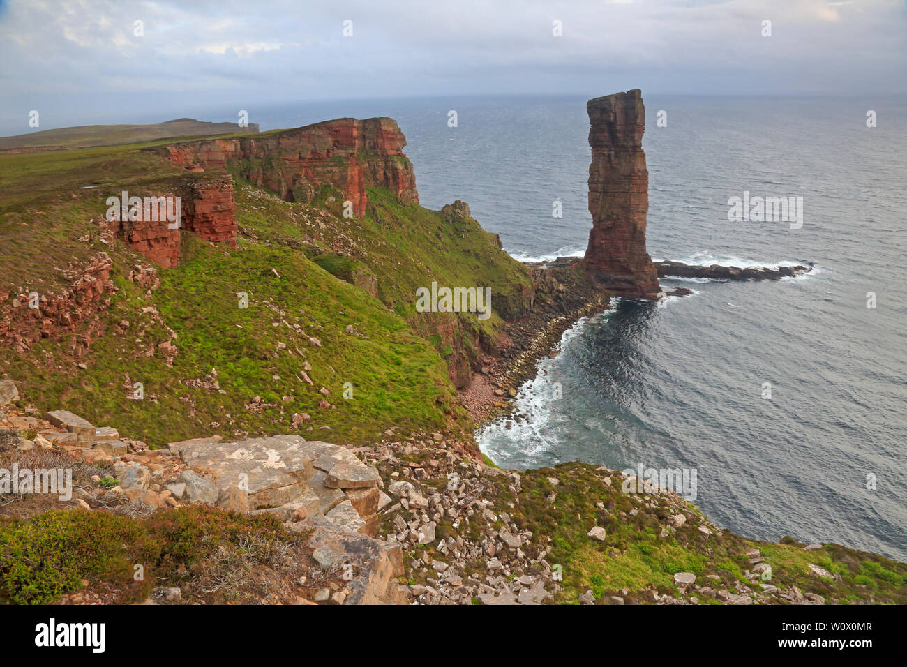 View of the Old Man of Hoy from the land Stock Photo