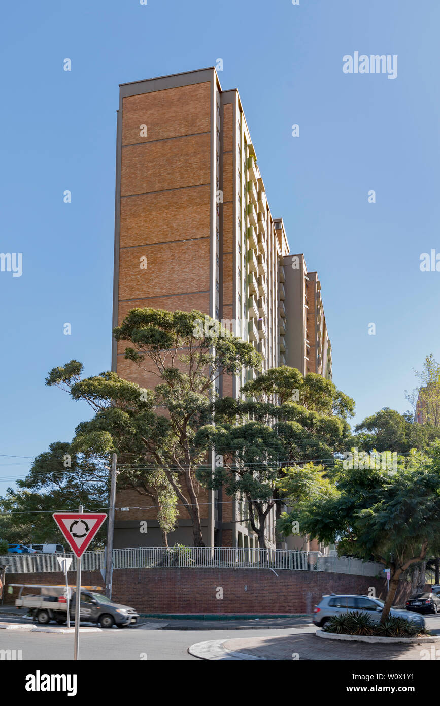 One of numerous Housing Commission or public housing apartment blocks in the inner Sydney suburb of Waterloo, New South Wales, Australia Stock Photo
