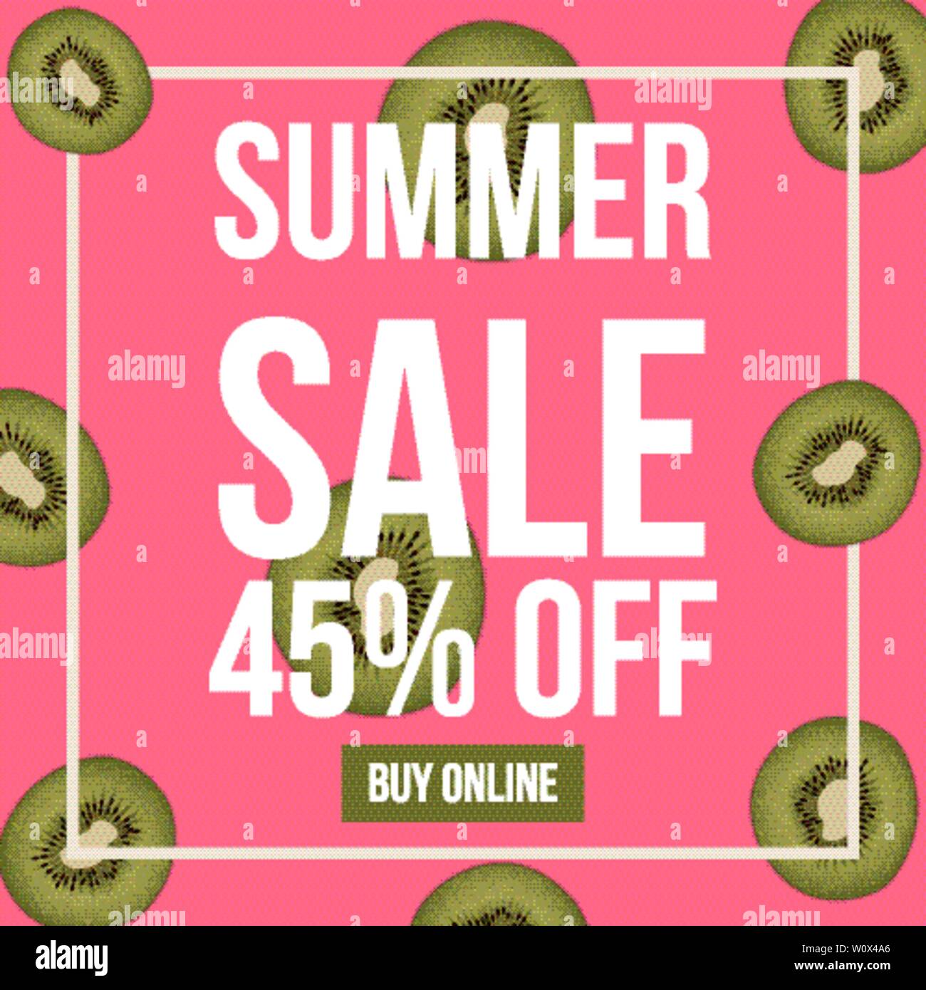 Summer sale banner template, Promo design template for your seasonal promotion. Stock Vector