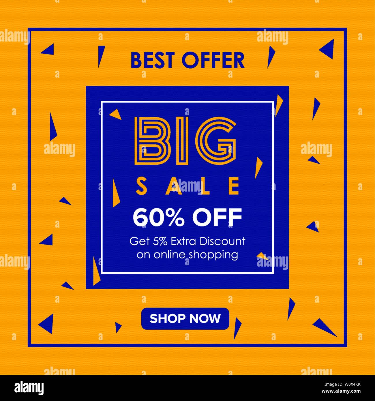 Big Summer sale banner template, Promo badge for your discount campaign promotion in several occasion season sales Stock Vector