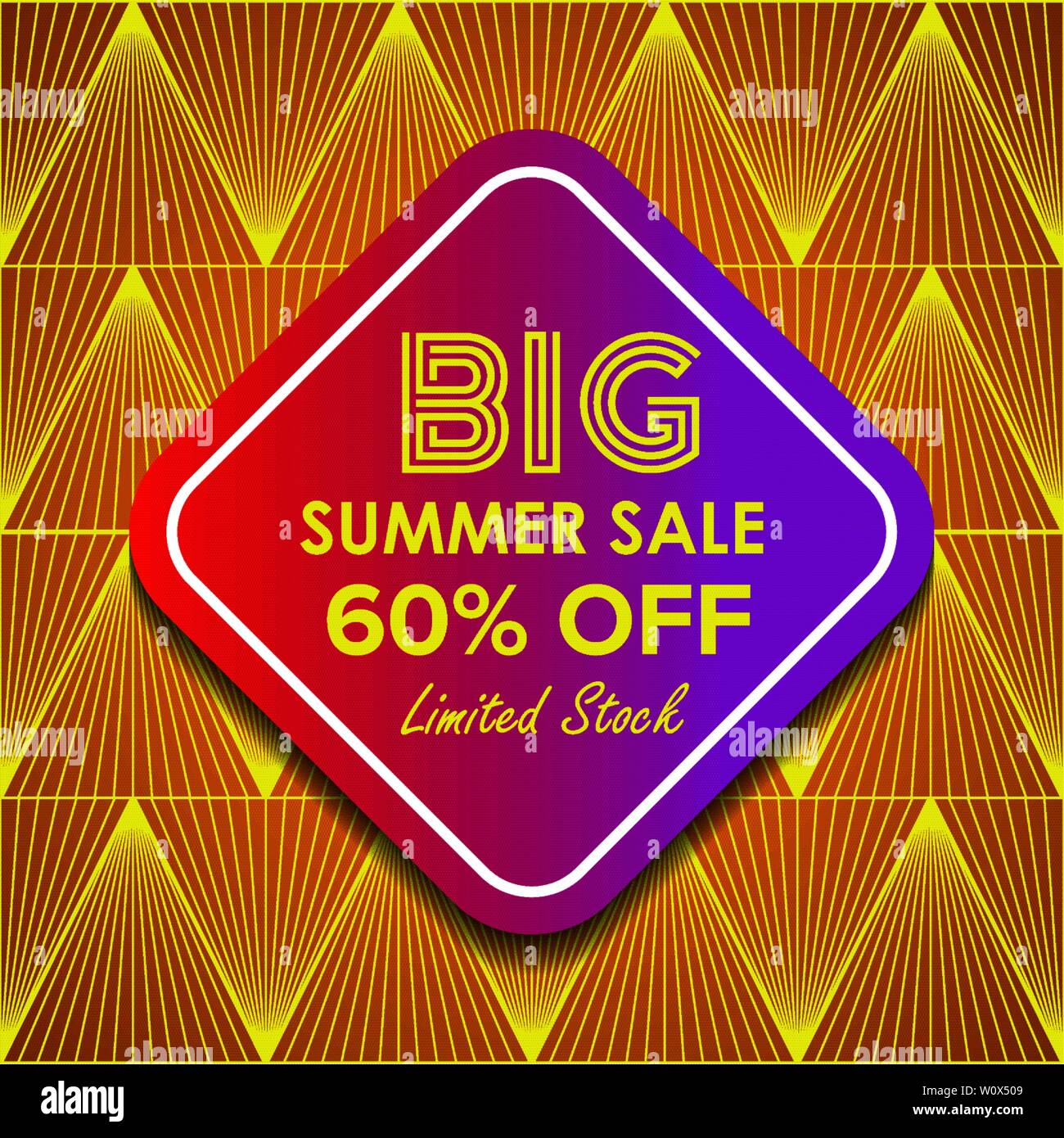 Big Summer sale banner template, Promo badge for your discount campaign promotion in several occasion season sales Stock Vector