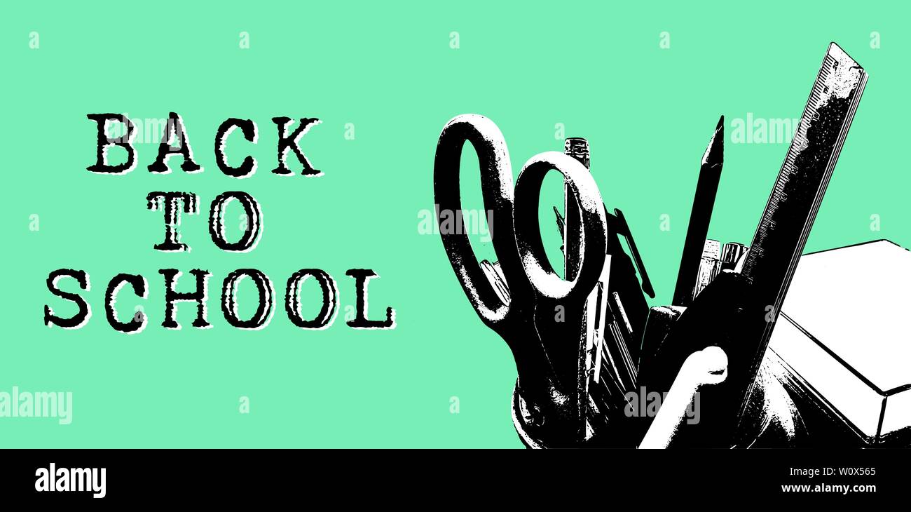 Back to school doodle illustration template isolated on white ...