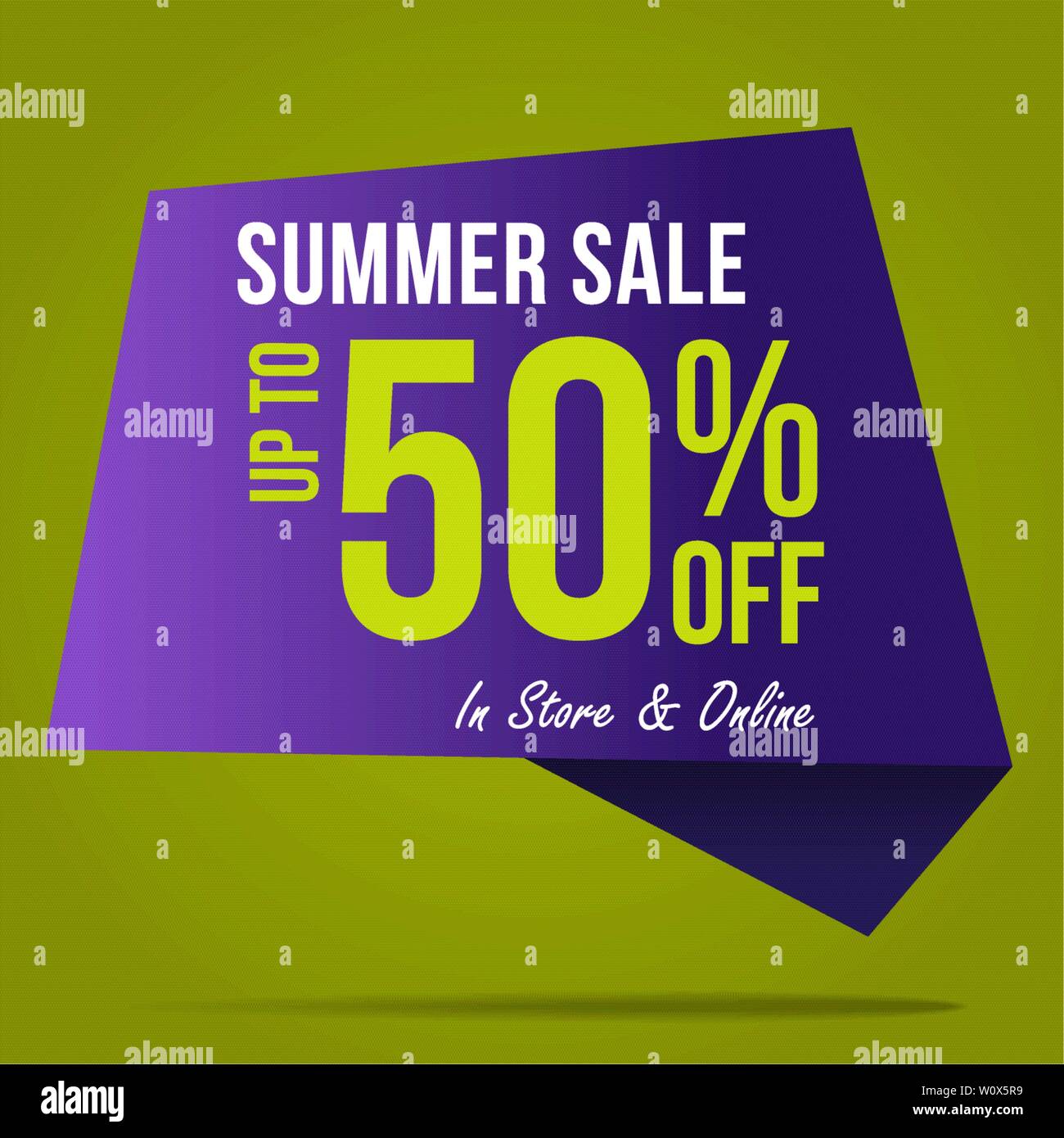 Summer sale 50% offer label sticker, sale discount price tag, label design for your discount campaign promotion in several occasion season sales Stock Vector