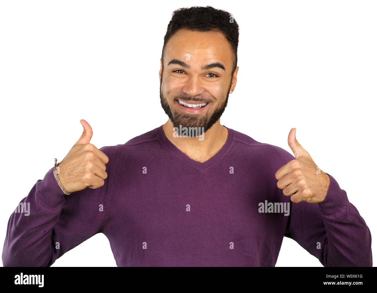 Cheerful successful young black businessman isolated on white Stock ...