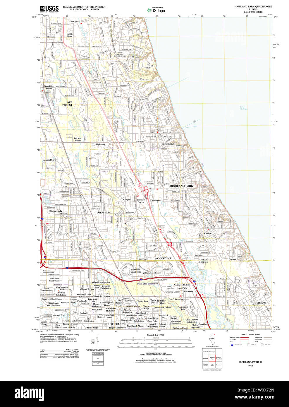 Highland park illinois map hires stock photography and images Alamy