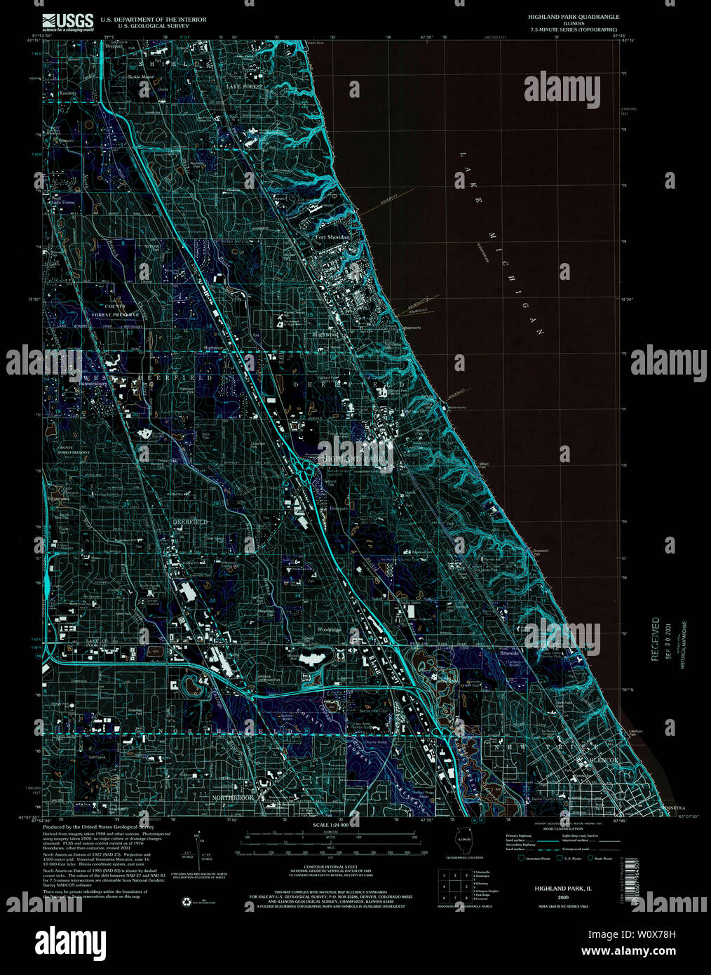 Highland park illinois map hires stock photography and images Alamy