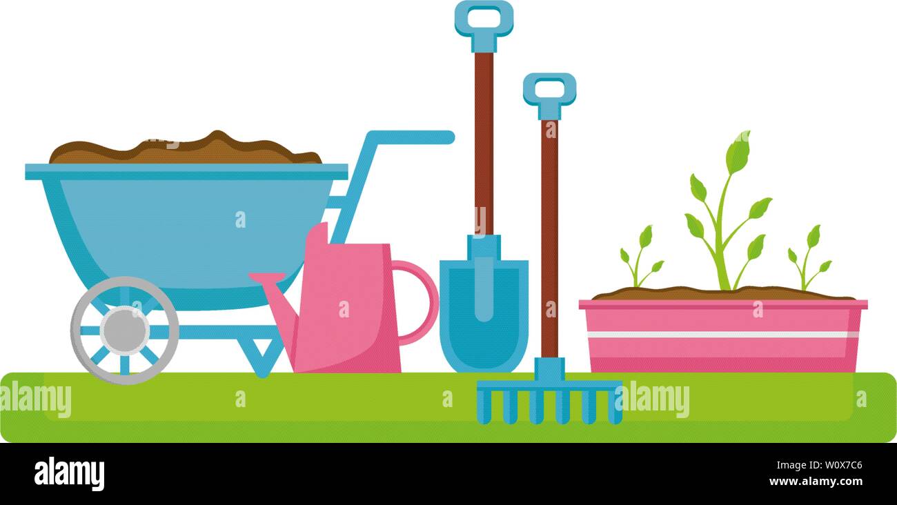 tools decoration gardening flat design Stock Vector Image & Art - Alamy