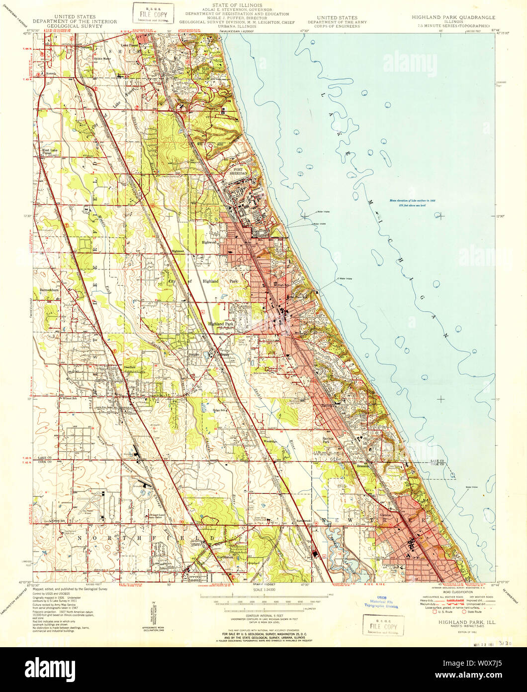 Highland park illinois map hires stock photography and images Alamy