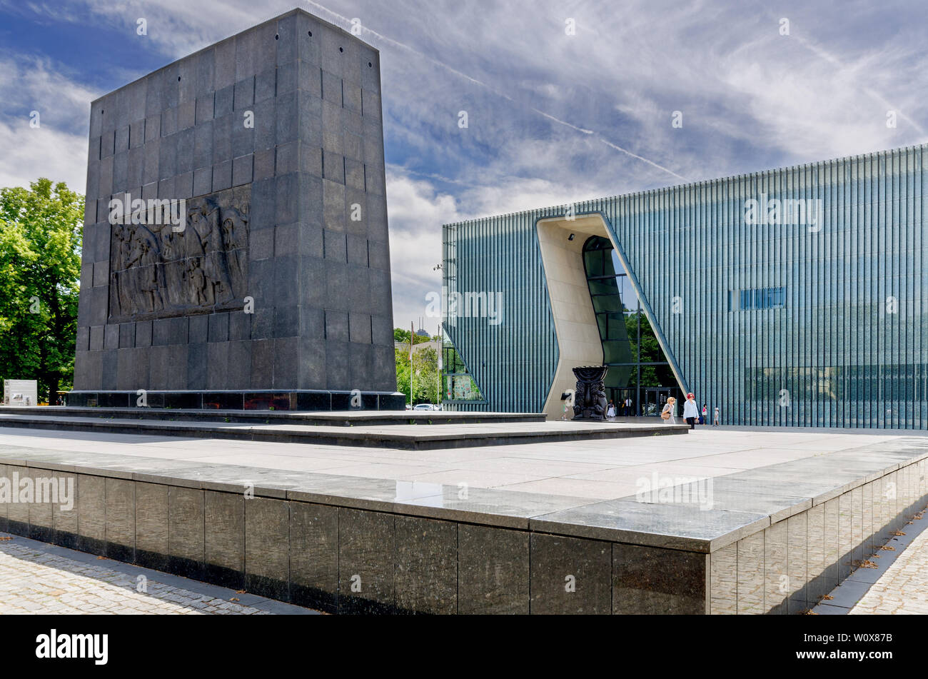 Ghetto Heroes Monument. Warsaw Ghetto Uprising memorial. Museum of the History of Polish Jews 'Polin'. Warsaw, mazovian province, Poland. Stock Photo