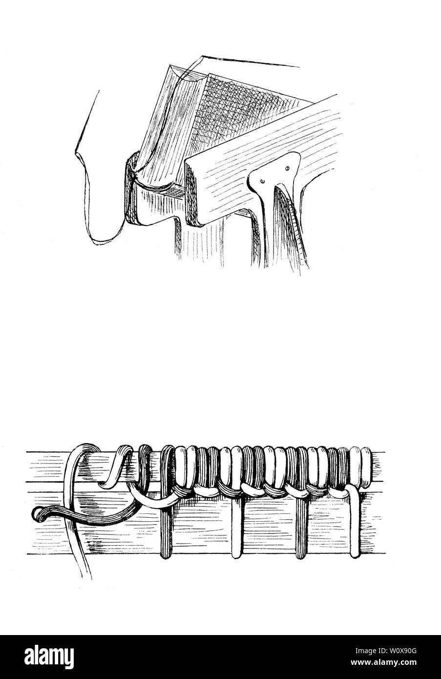 Bookbinding illustration. Retro and old image Stock Photo Alamy