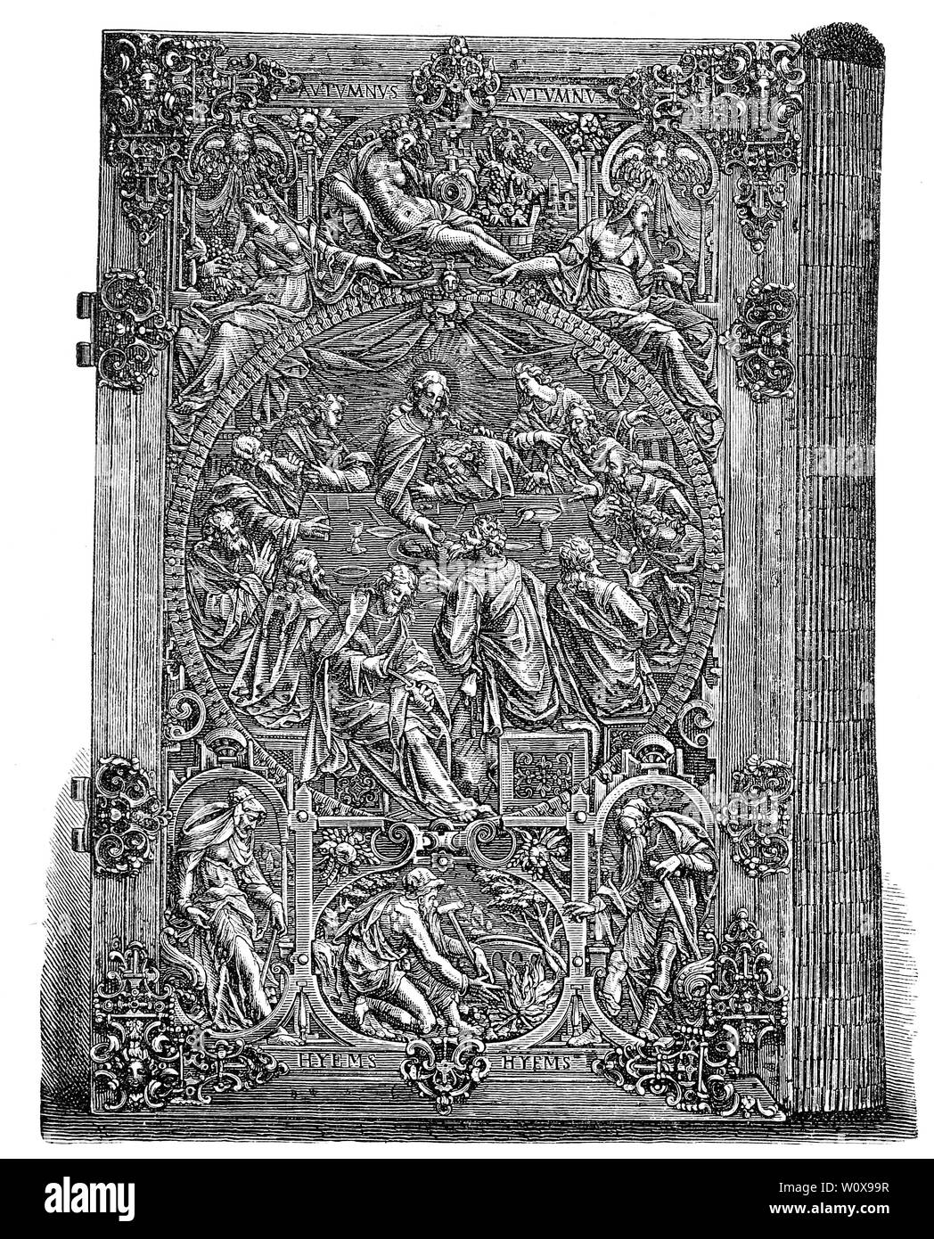 Bookbinding illustration. Retro and old image Stock Photo Alamy