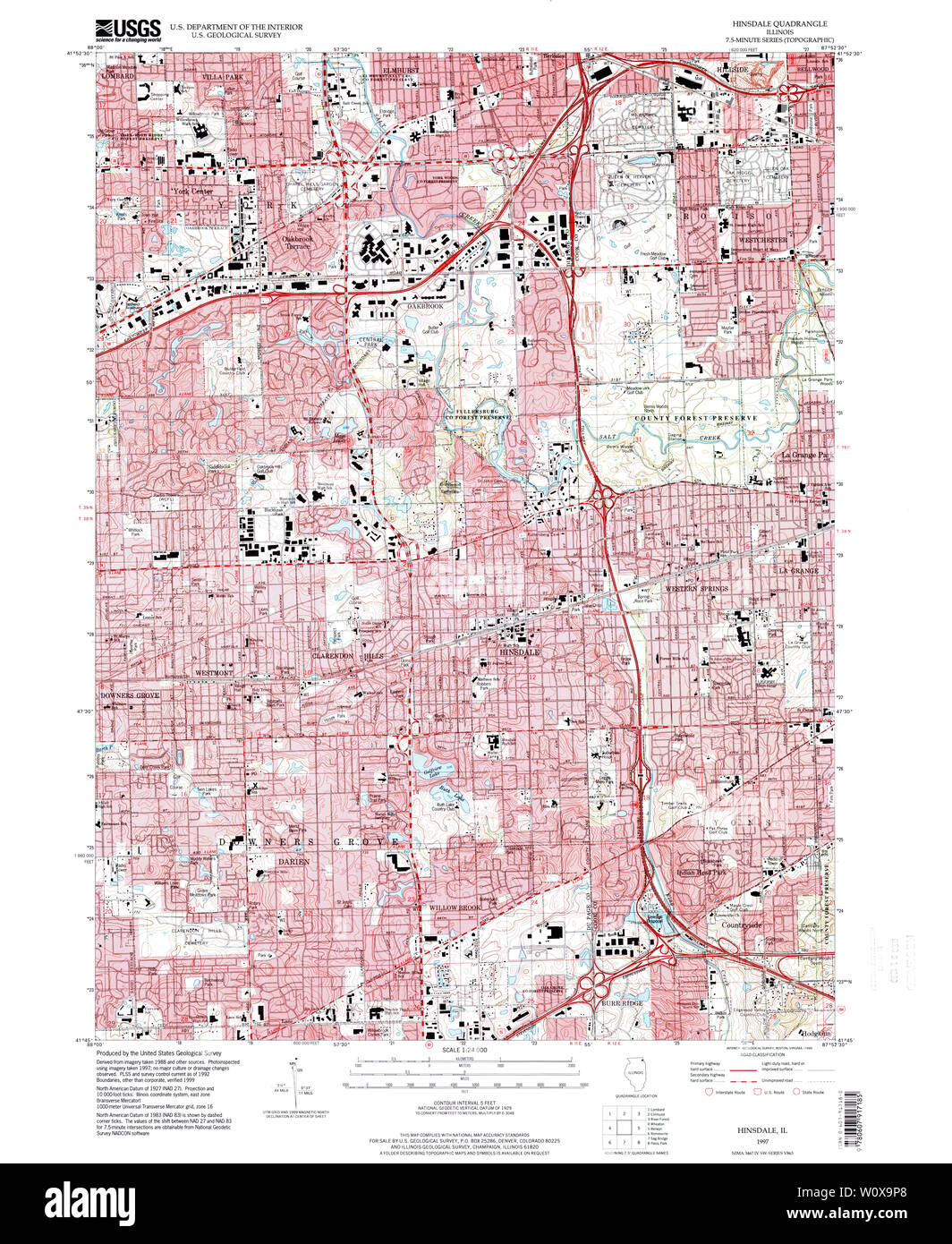 Hinsdale map hires stock photography and images Alamy