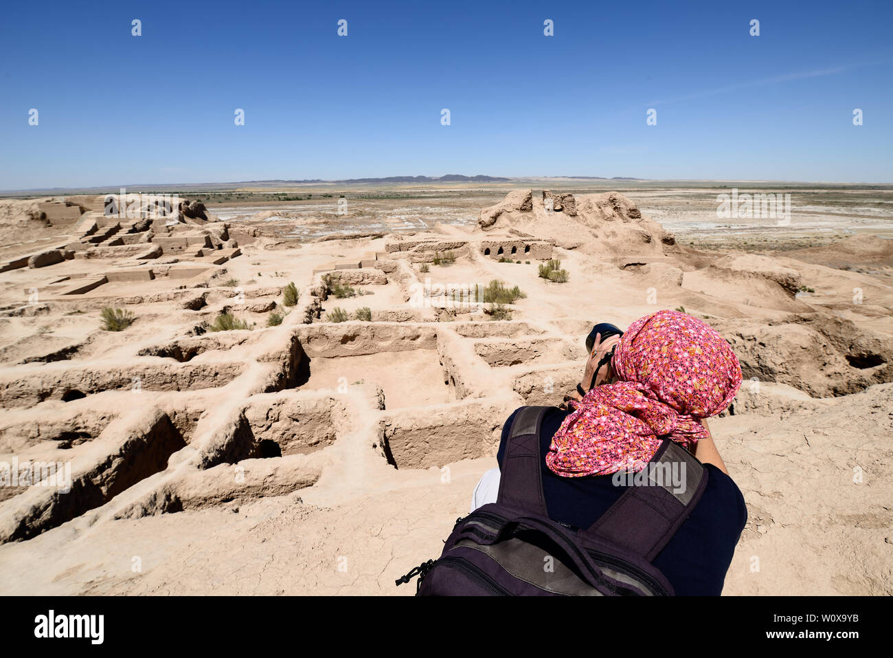 Uzbekistan, The ruins castles of ancient Khorezm – Toprak - Kala Stock Photo