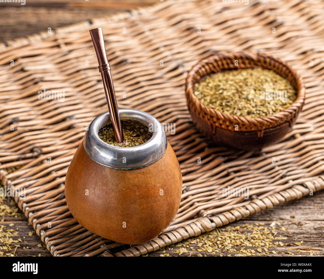 Argentinian Mate Gourd with a Metal Straw (bombilla in Spanish