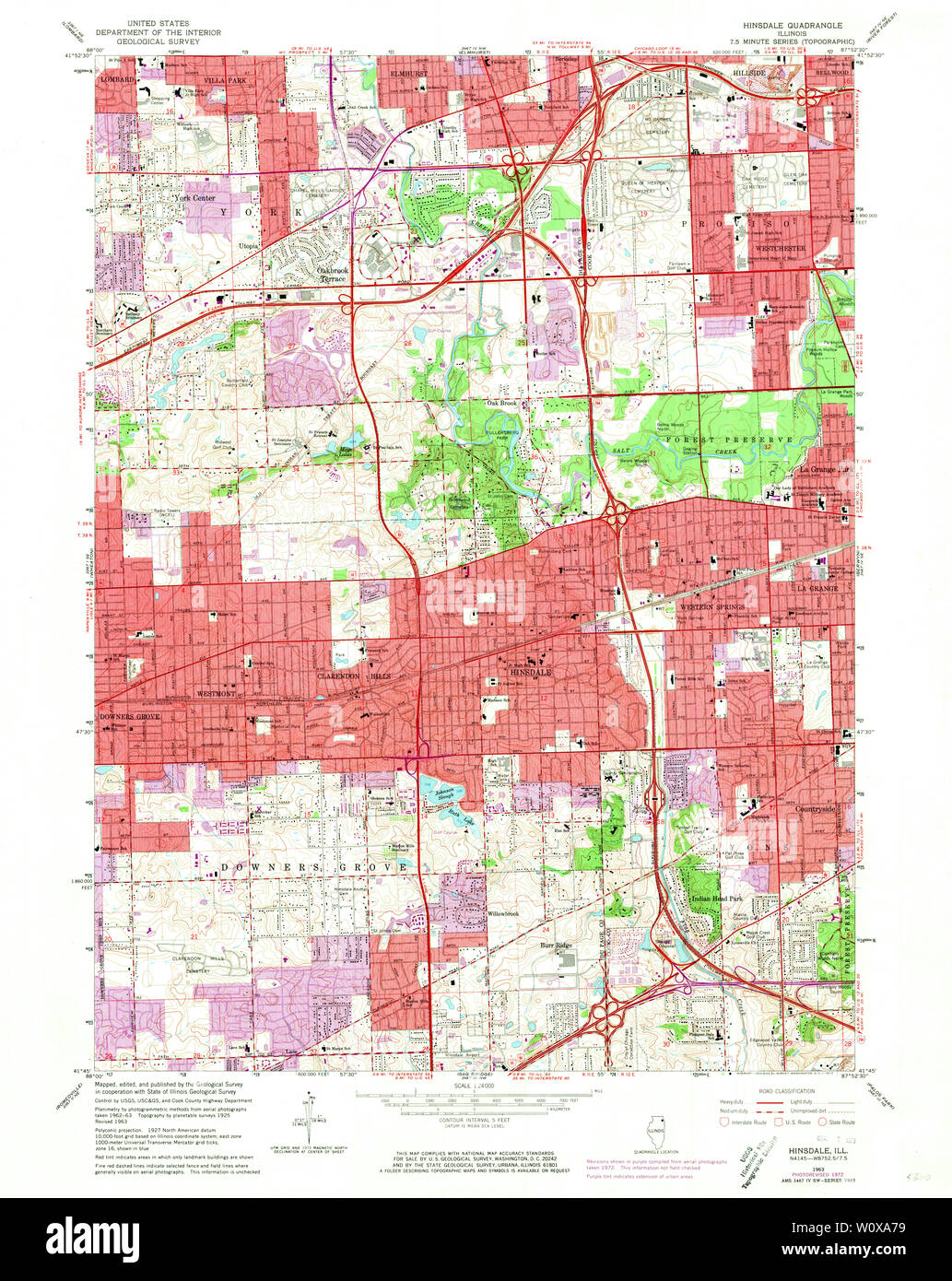 Hinsdale map hires stock photography and images Alamy