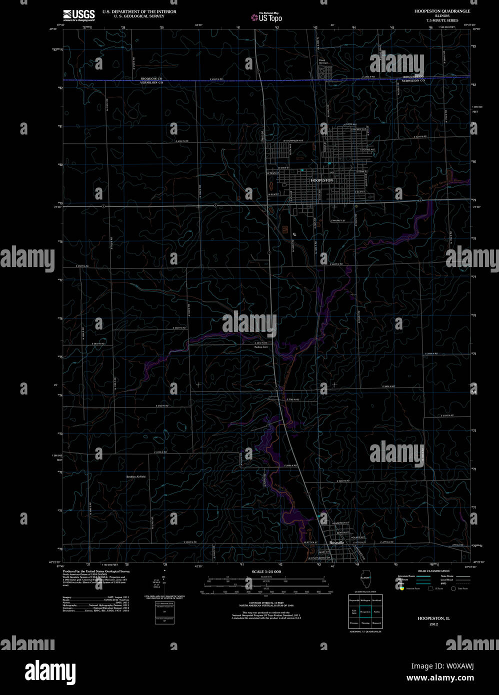 Hoopeston illinois map hires stock photography and images Alamy