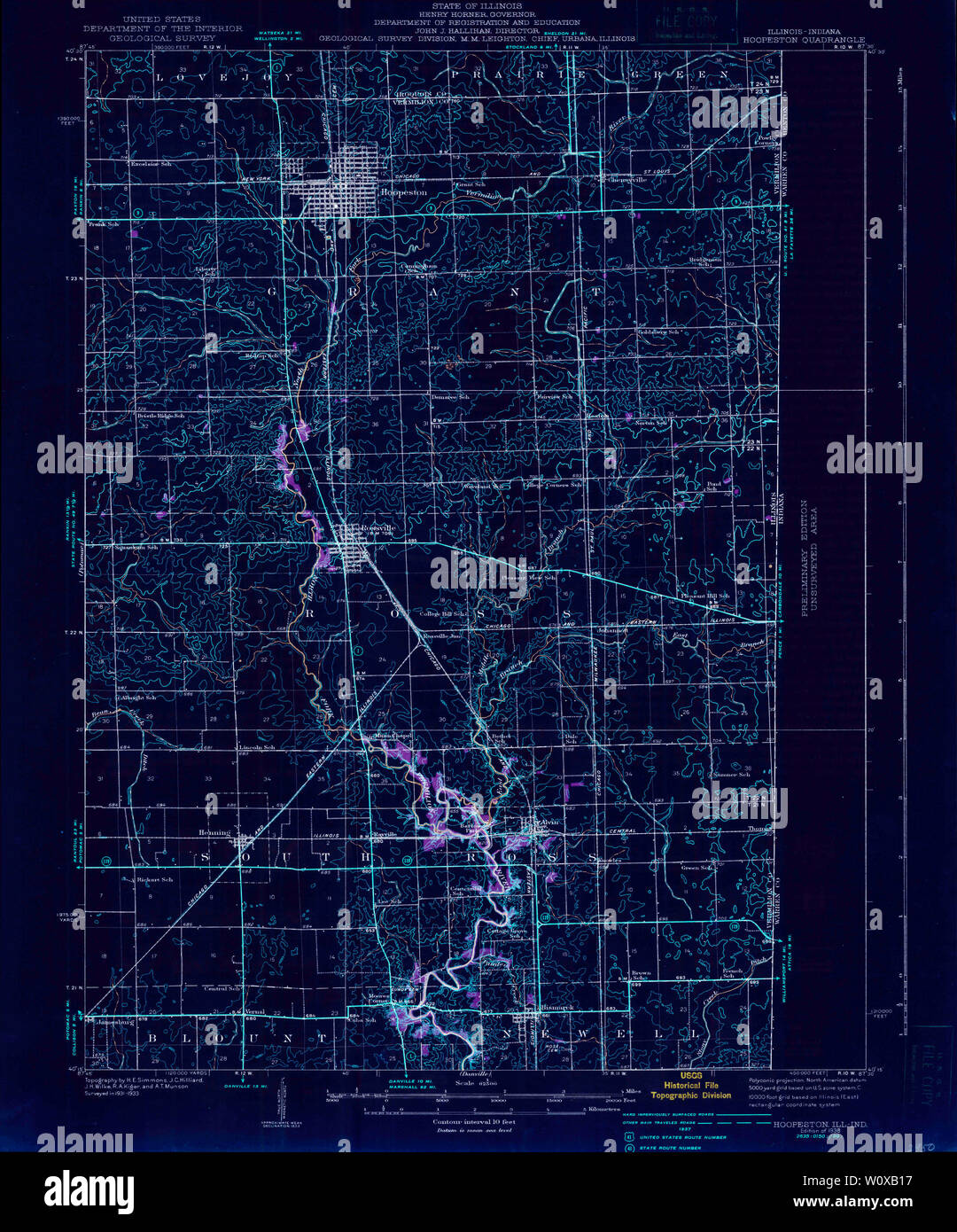 Hoopeston illinois map hires stock photography and images Alamy