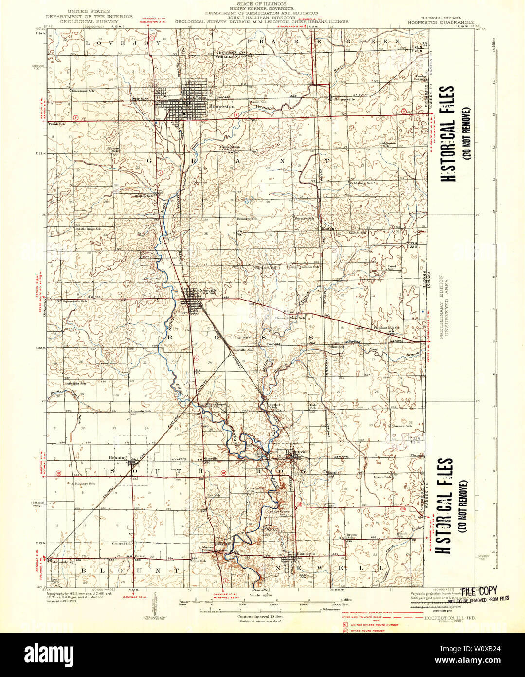 Hoopeston illinois map hires stock photography and images Alamy