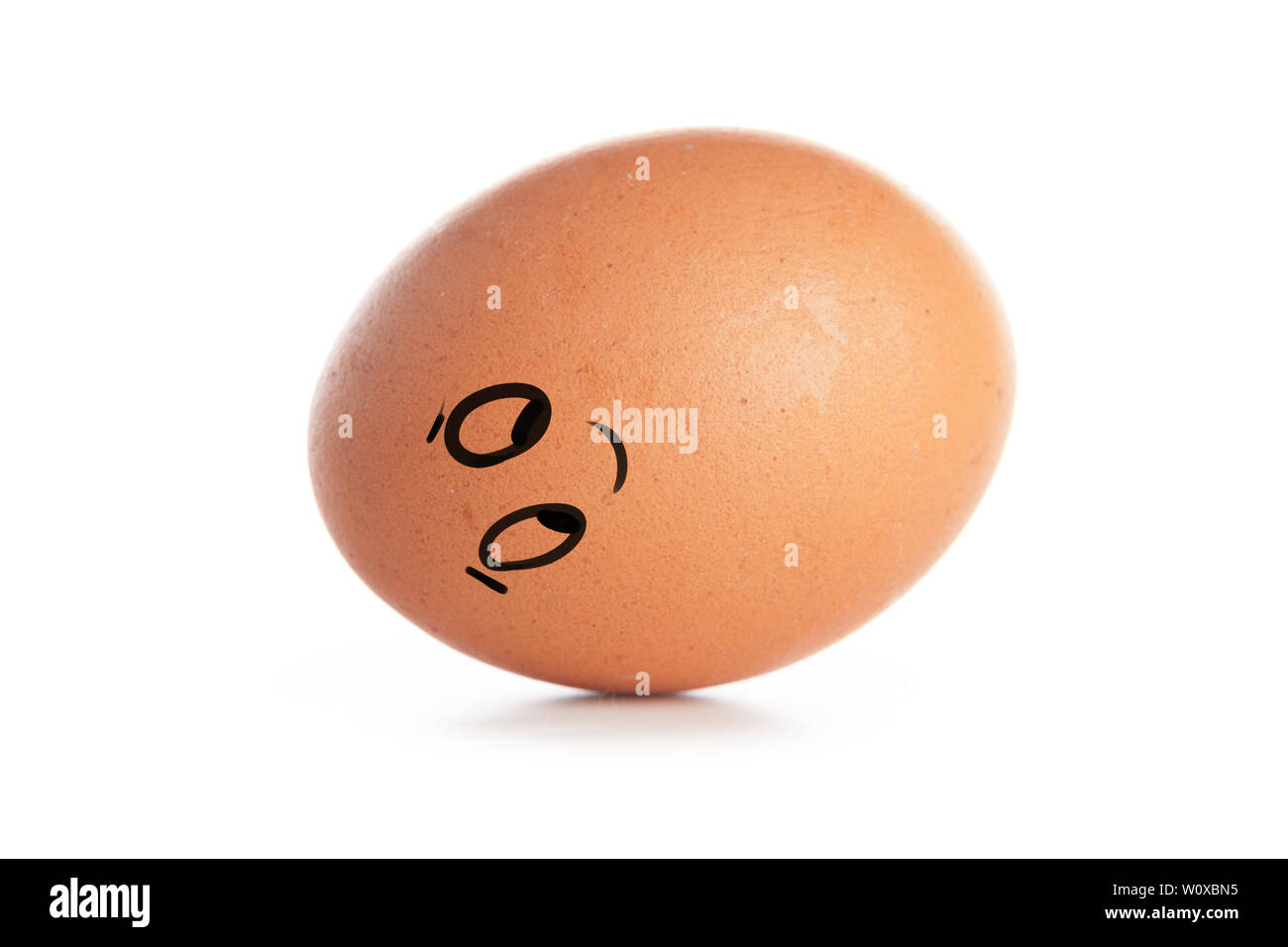 Chicken egg with funny emoticons isolated on white background Stock ...
