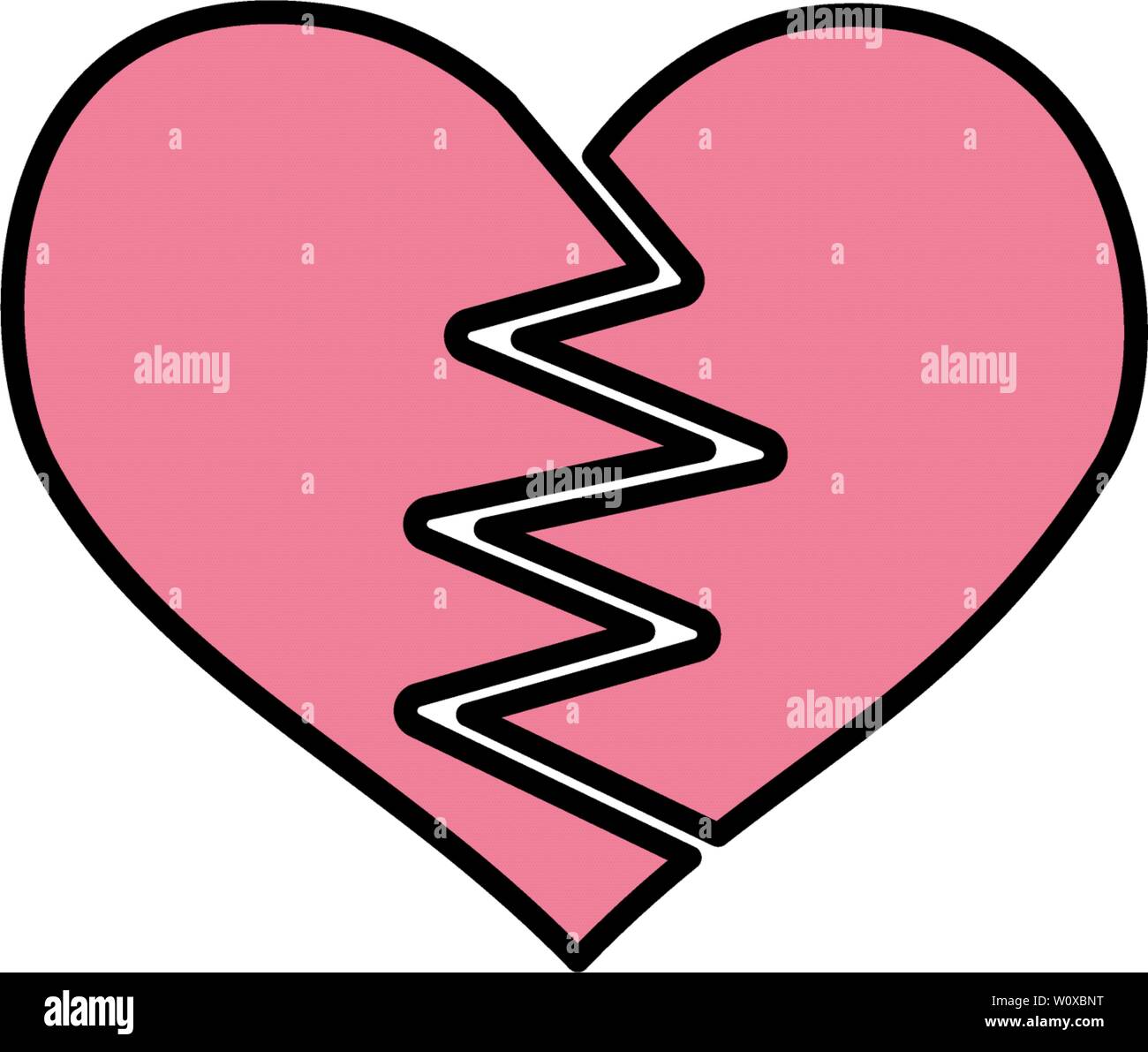 Broken heart sticker Stock Vector Images - Alamy