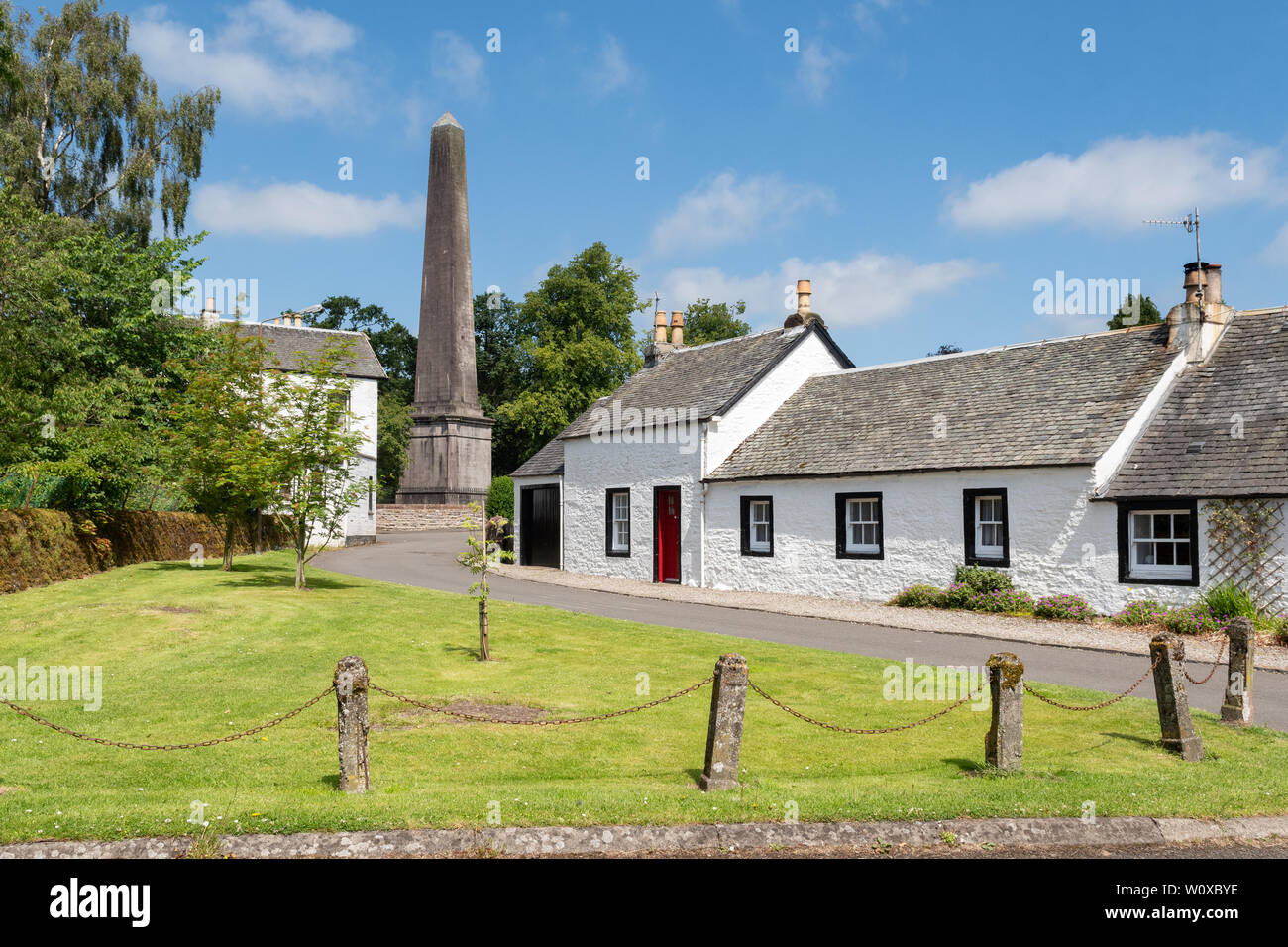 Killearn - The Square and Buchanan Monument, Stirling, Scotland, UK Stock Photo