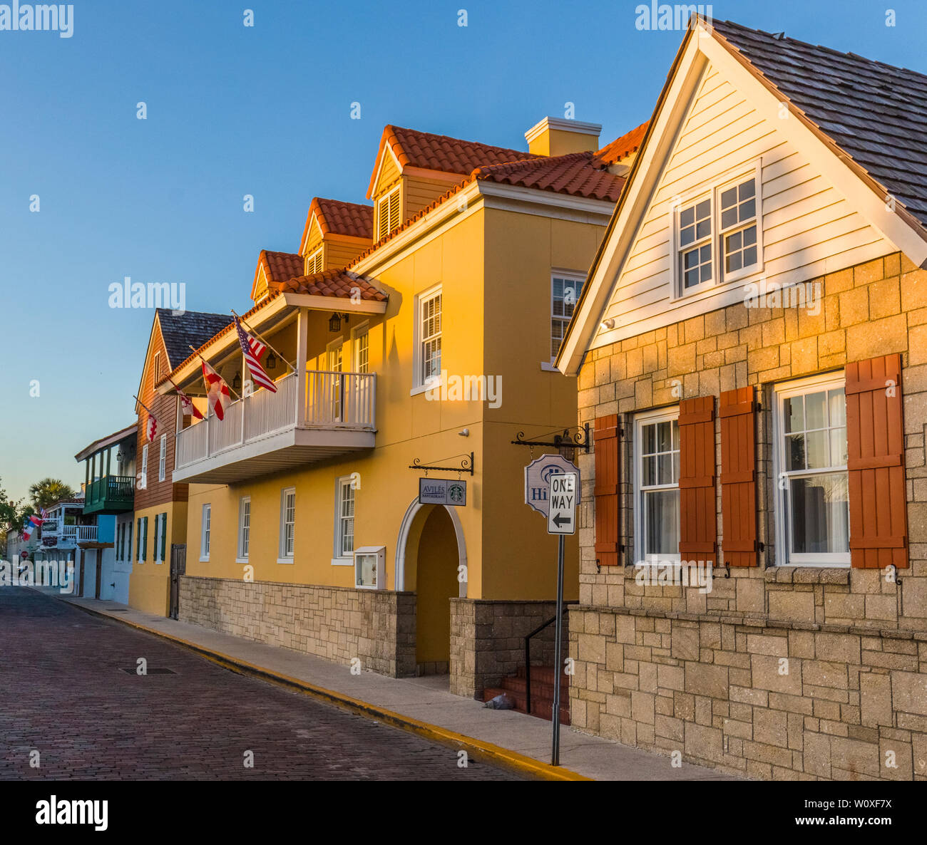 Historic old section of St Augustine Florida Americas oldest city Stock Photo
