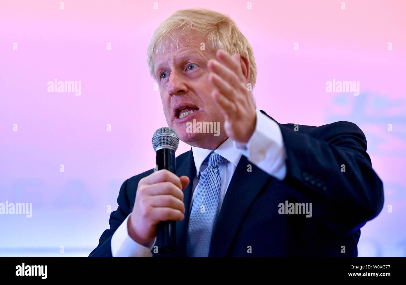 Conservative party leadership contender Boris Johnson addresses party ...