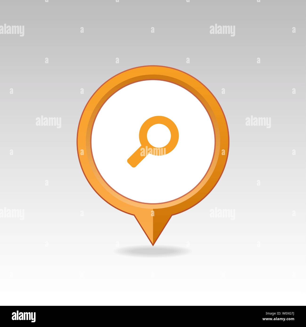 Search pin map icon. Vector magnifier or loupe map pointer. Magnifying ...