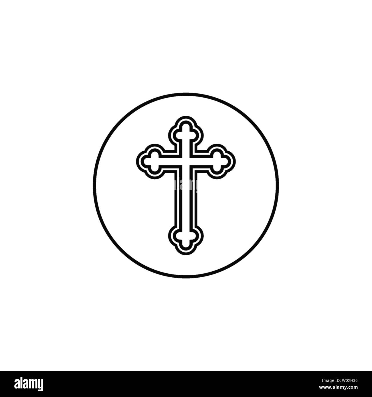 Vector illustration, flat design. Religion christian cross icon Stock ...