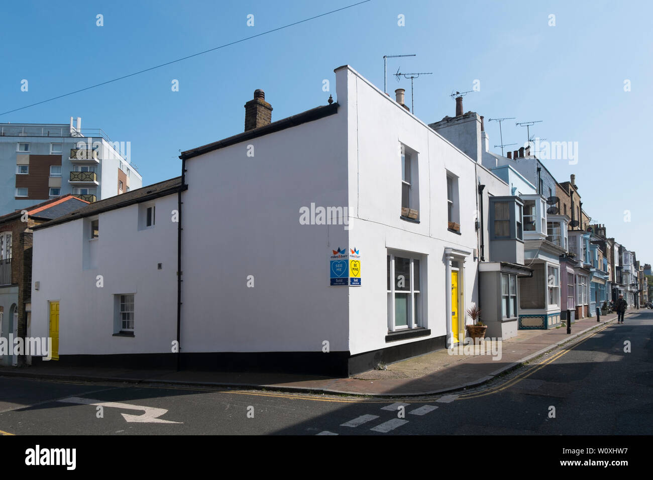 Traditional Victorian house Addington Street, Ramsgate, Kent, UK Stock
