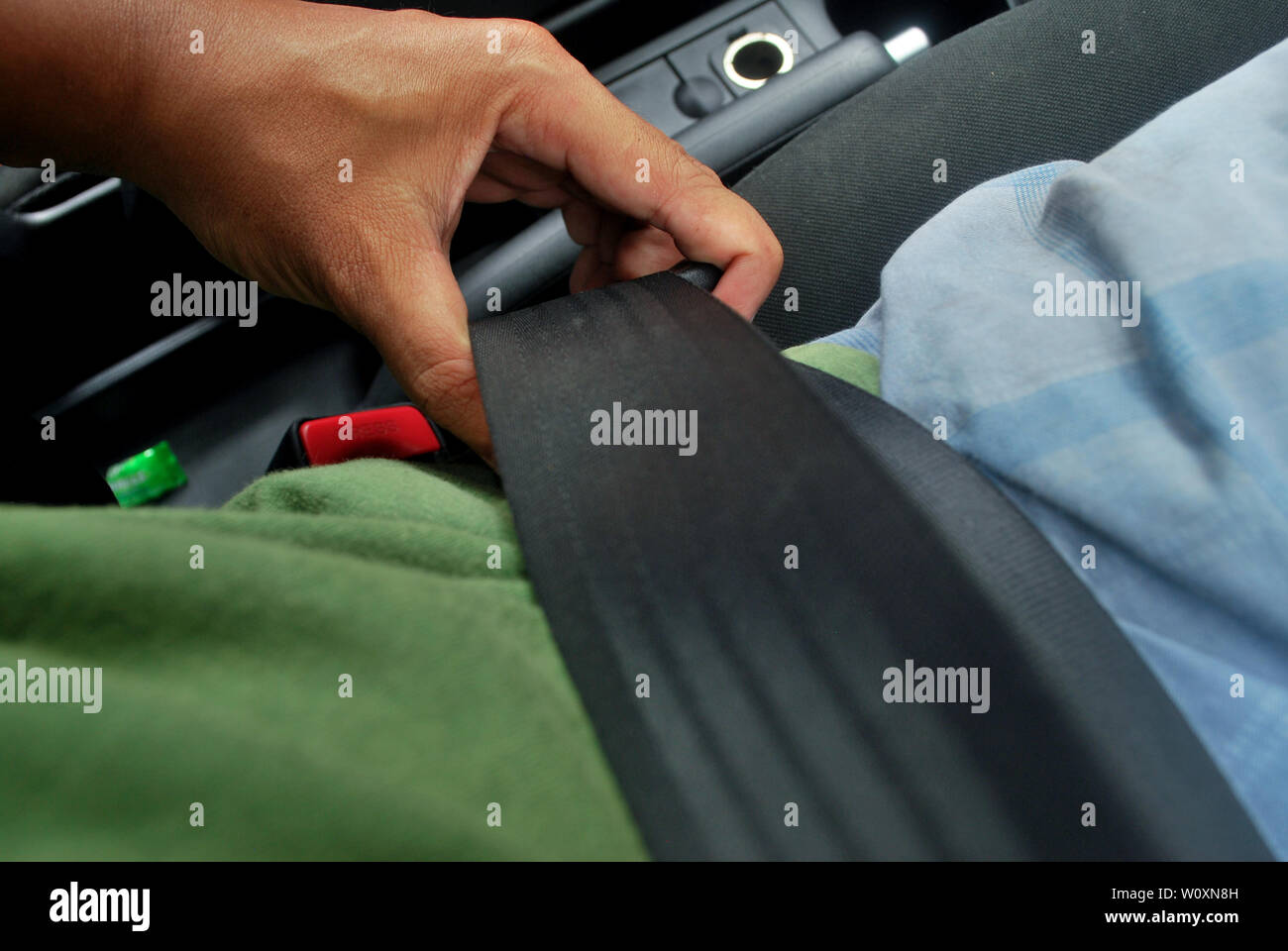 How to lock the car belt.car accessories and parts Stock Photo Alamy