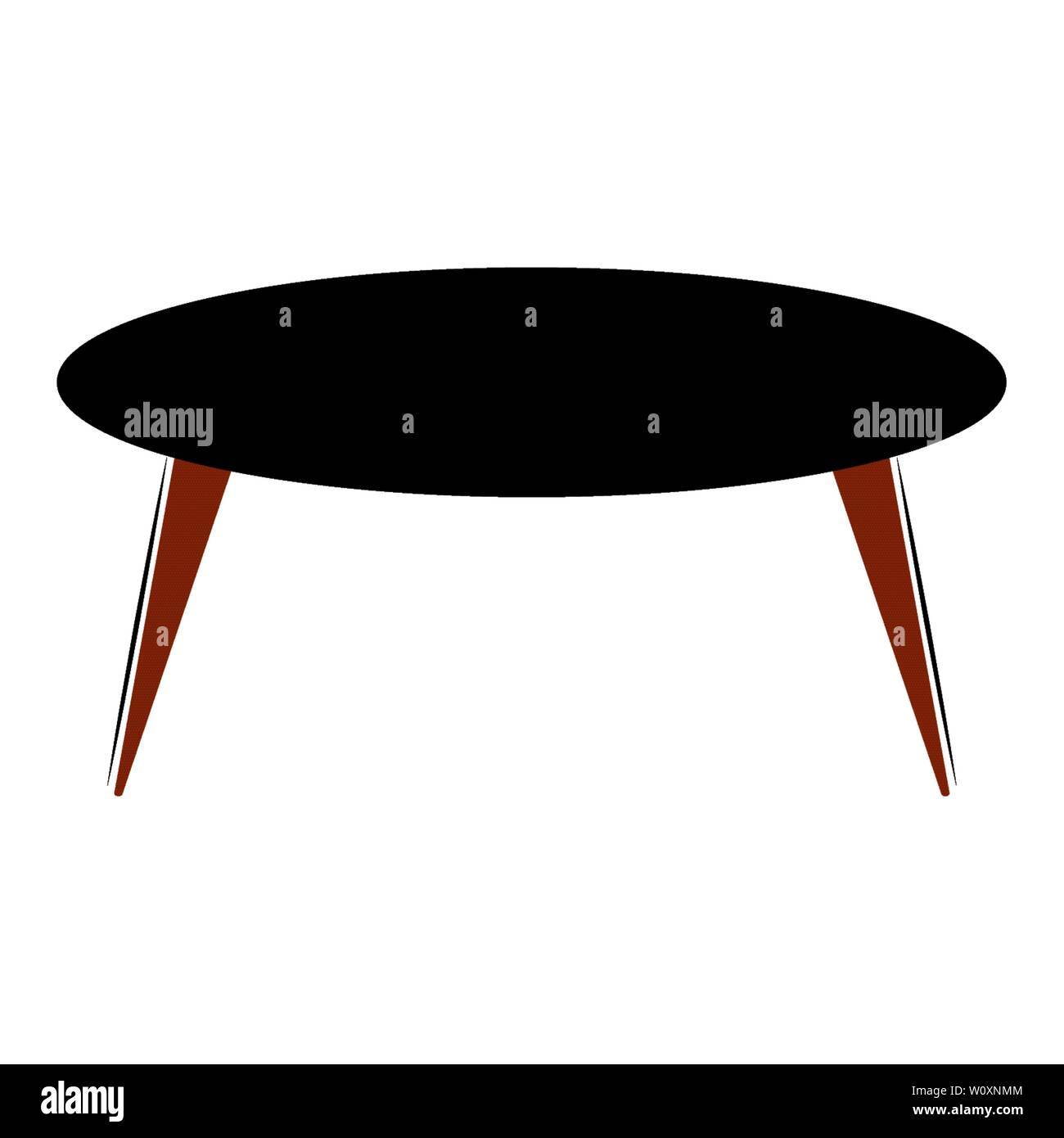 Isolated black office coffee table Vector illustration Stock Vector