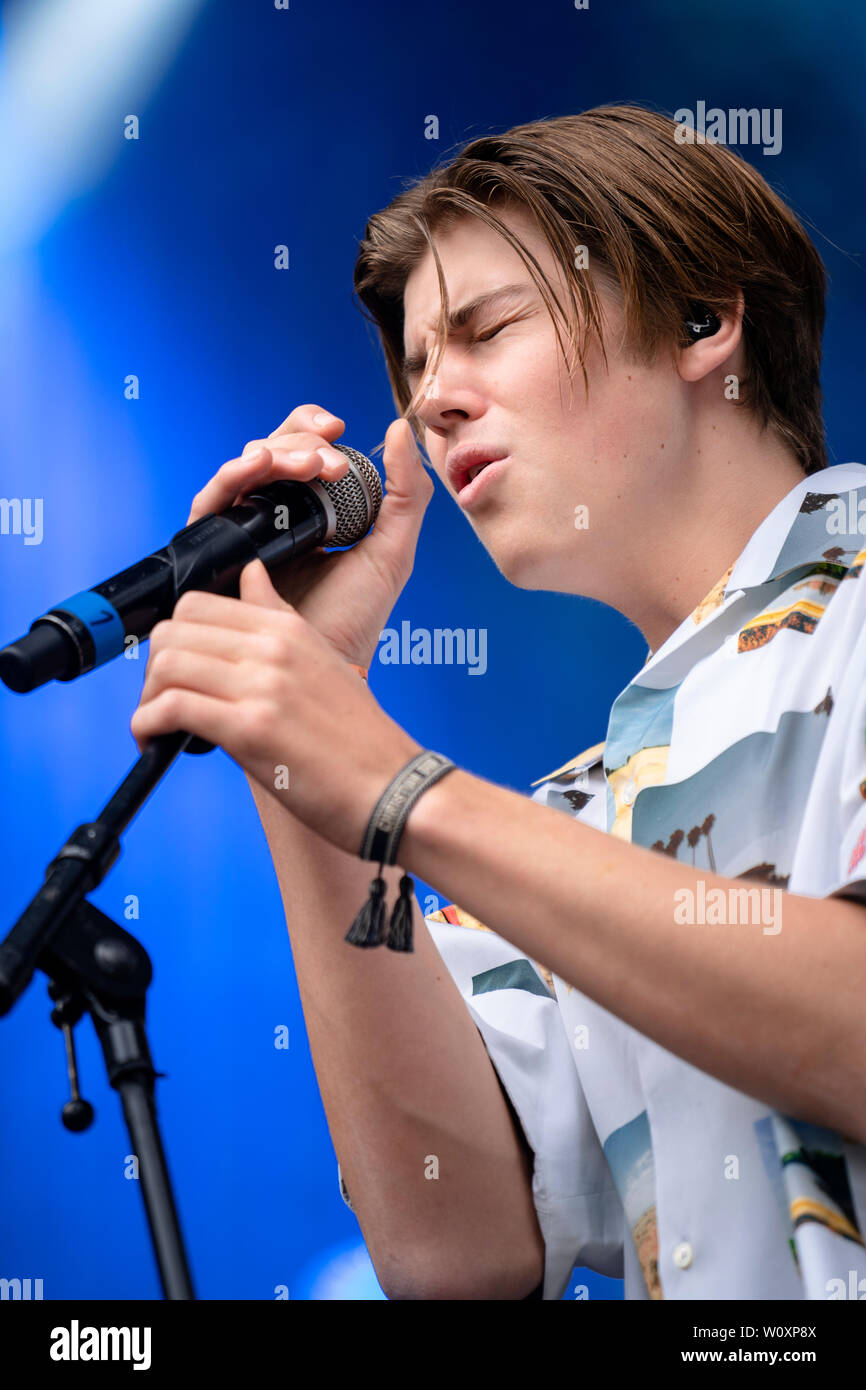 John Rual Singer Bergen, Norway - June 122th, 2019. The Australian singer Ruel performs ...