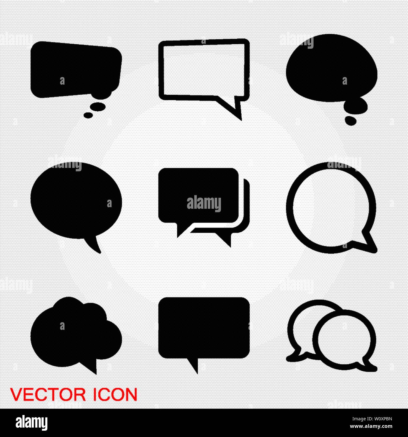 Speech bubble icons on background. Vector flat illustration Stock ...
