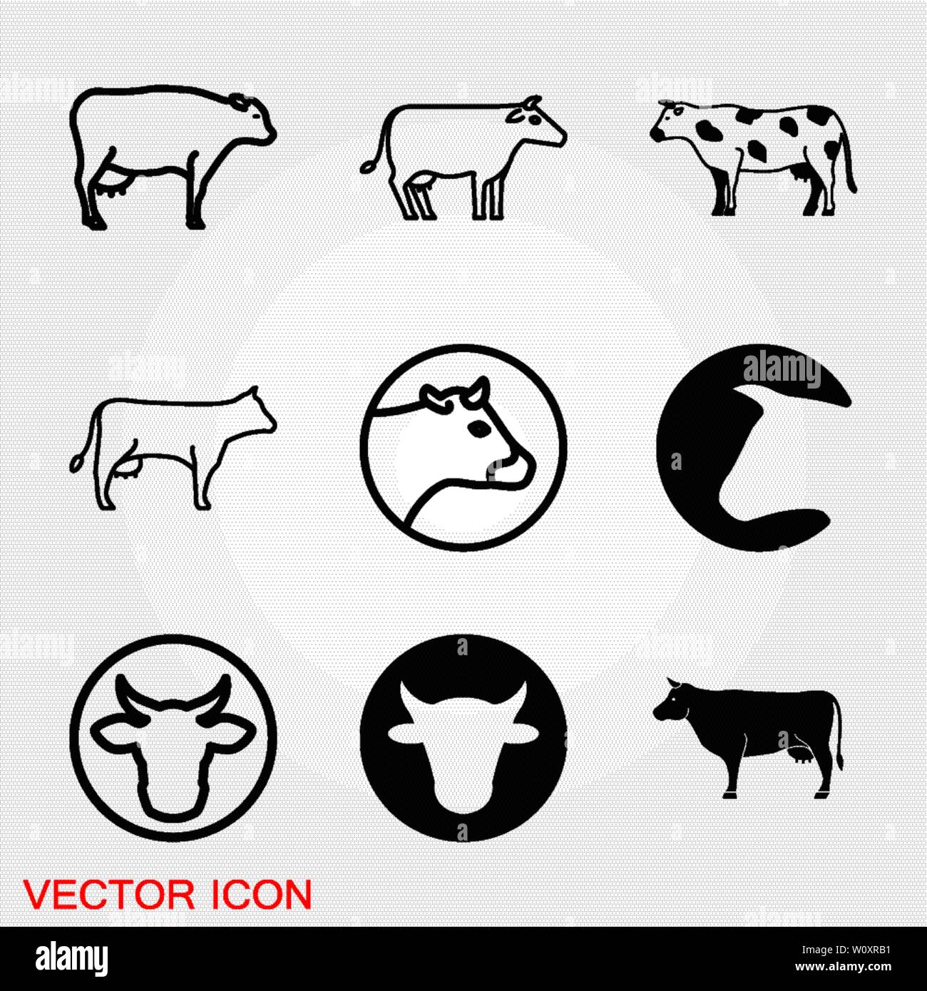 Cow icon. High quality symbol of animal for web design or mobile app. Thin  line signs of cow for design logo, visit card, etc. Outline pictogram of co  Stock Vector Image &