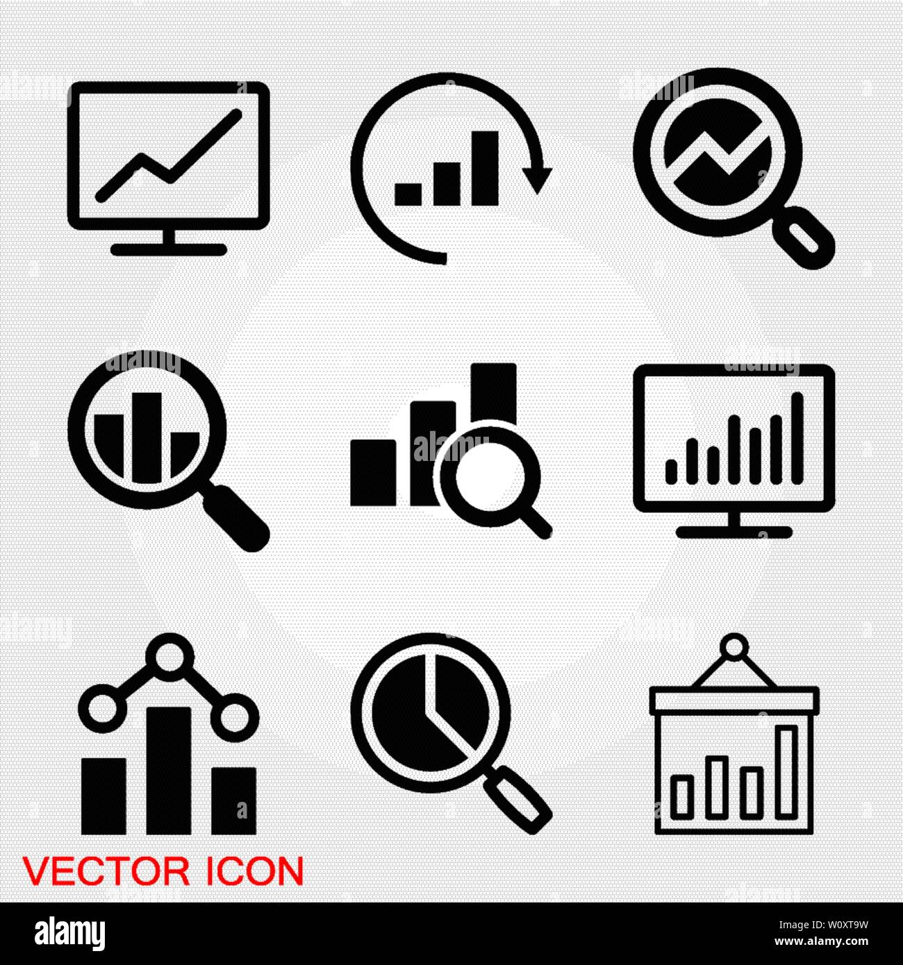 Analytics Icon Vector Illustration Style Is Flat Iconic Symbol Black Color Stock Vector Image Art Alamy