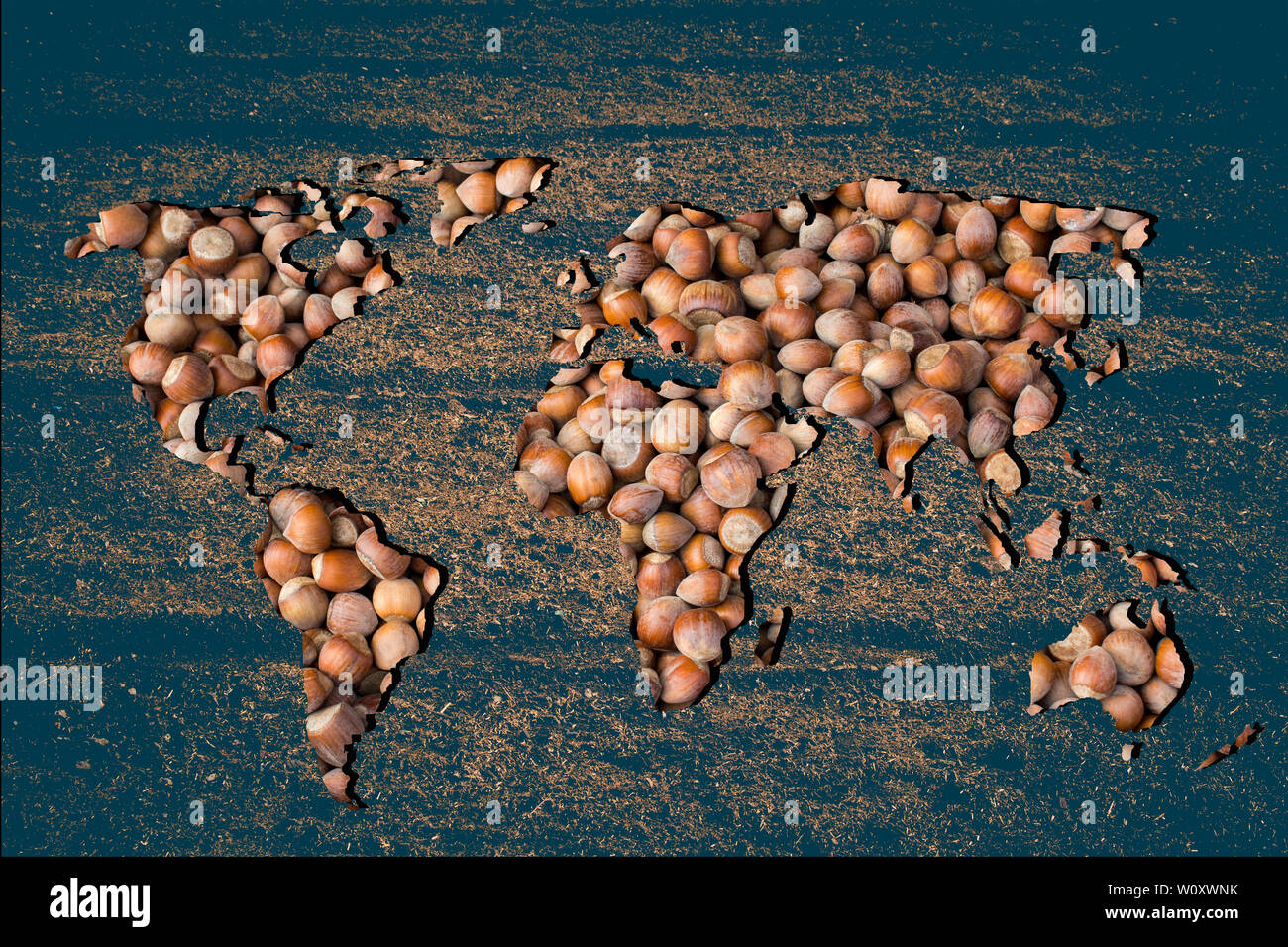 Roughly outlined world map with white background Stock Photo