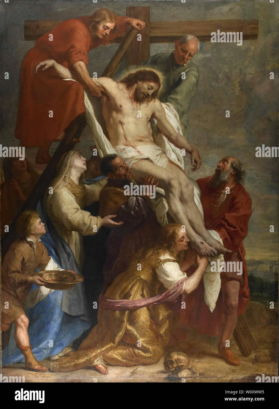 The Descent from the Cross. Crayer, Gaspar de Stock Photo