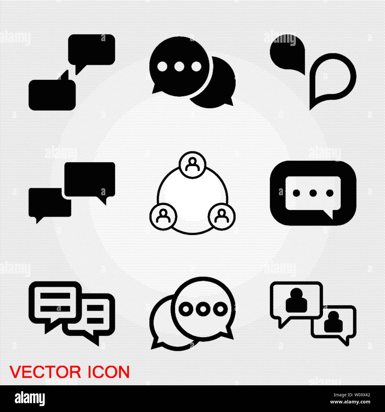 Comunication icon. Data Comunication Icon Collection icon vector symbol Stock Vector