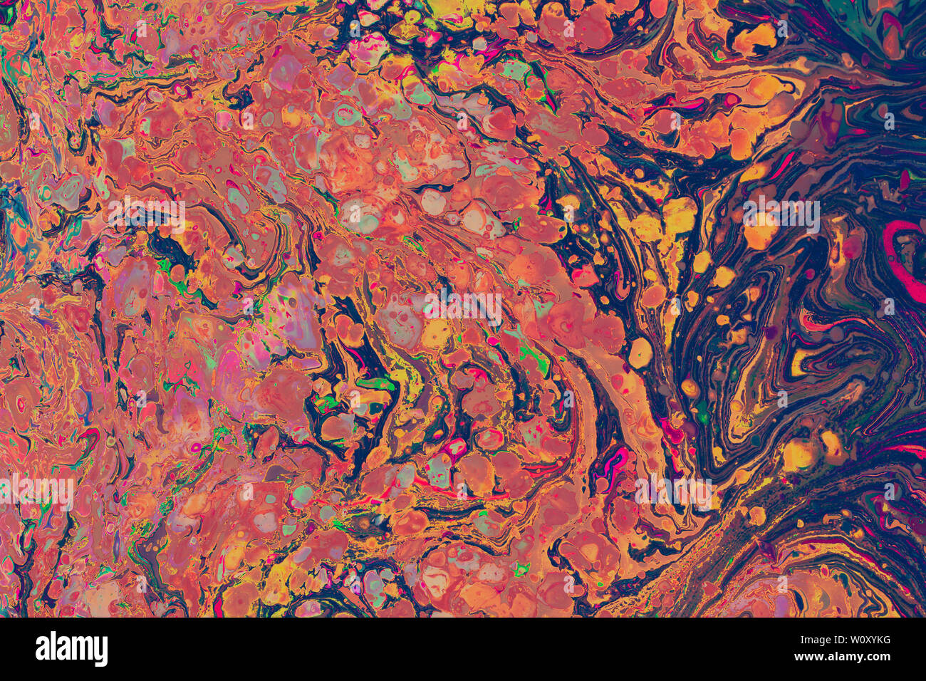Traditional Ottoman Turkish abstract marbling art patterns as ...