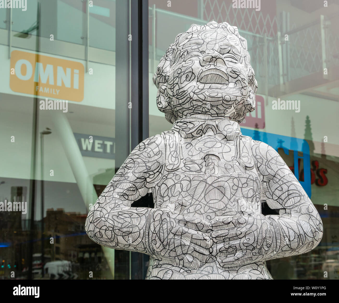 Oor Wullie Bucket Art Trail by Vana, Omni Centre, Edinburgh, Scotland, UK Stock Photo