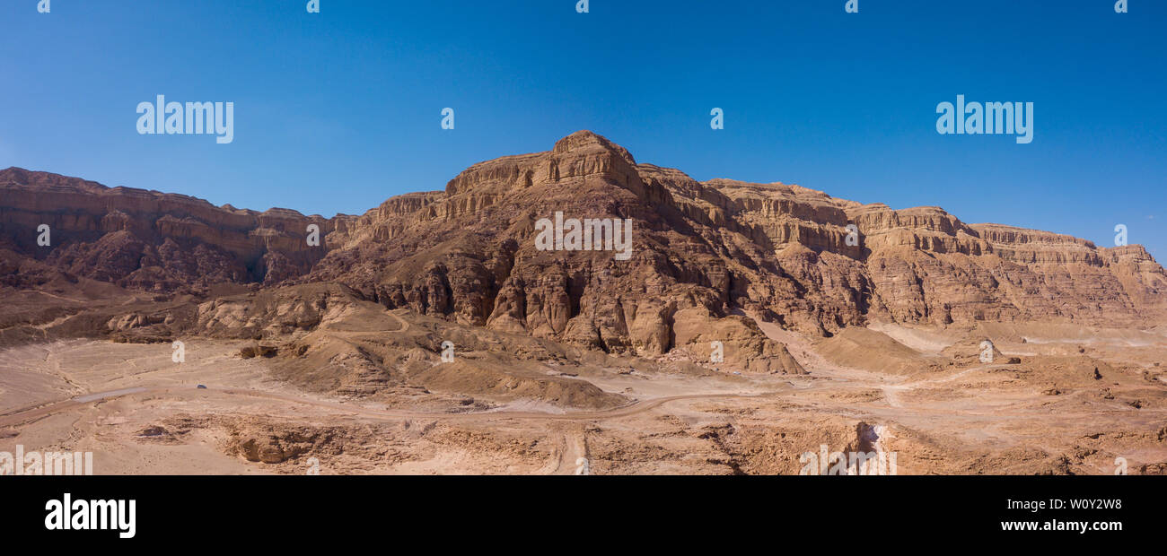 Dry Desert landscape, Aerial image. Stock Photo