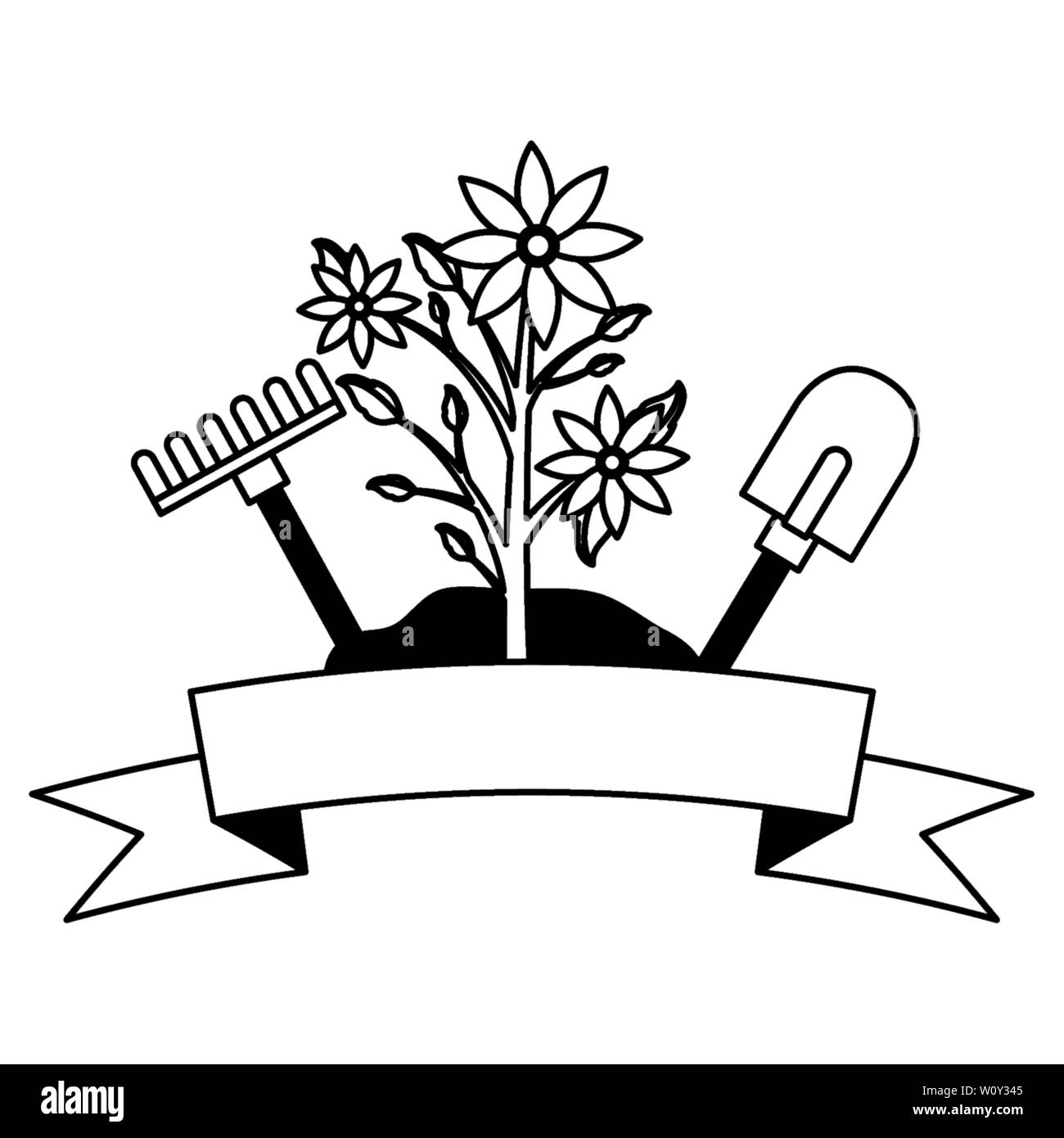 tools decoration gardening flat design Stock Vector Image & Art - Alamy