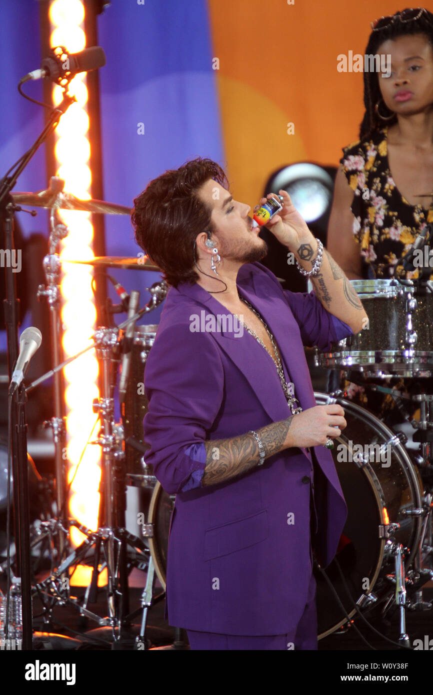 June 28, 2019 - New York, New York, U.S. - Adam Lambert performs in New York's Central Park for The Good Morning America concert series. (Credit Image: © Bruce Cotler/Globe Photos via ZUMA Wire) Stock Photo
