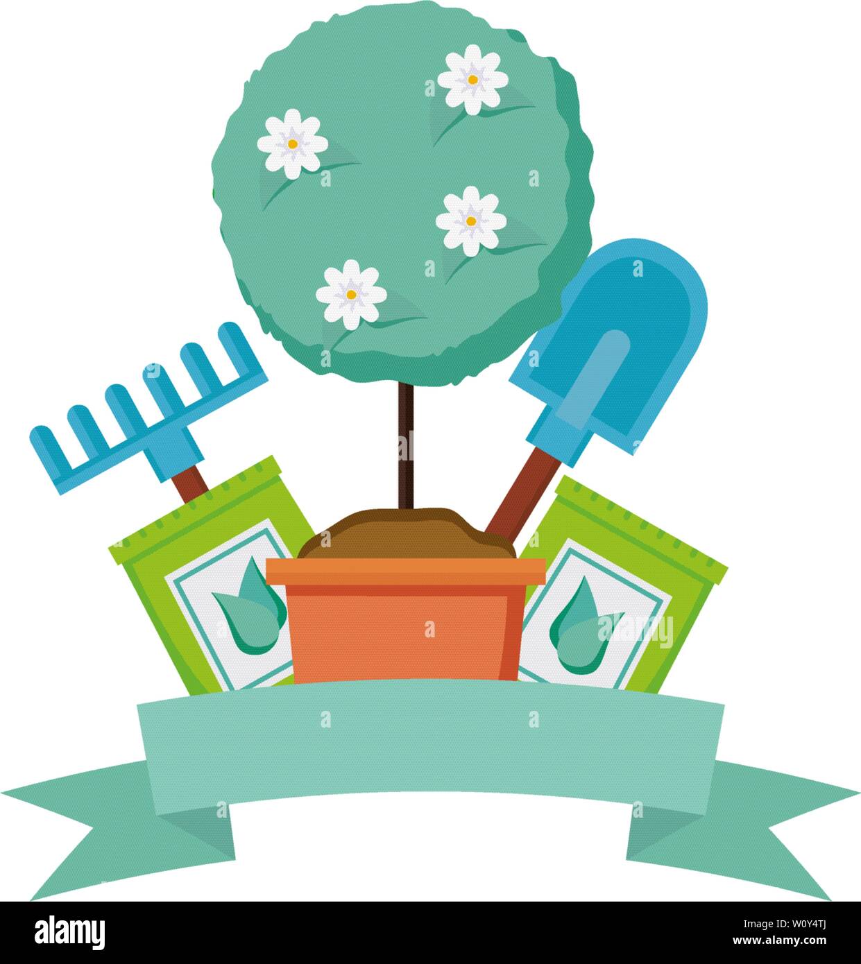 tools decoration gardening flat design Stock Vector Image & Art - Alamy