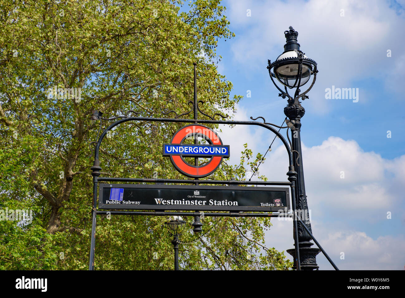 Westminster Underground Station in London, United Kingdom Stock Photo