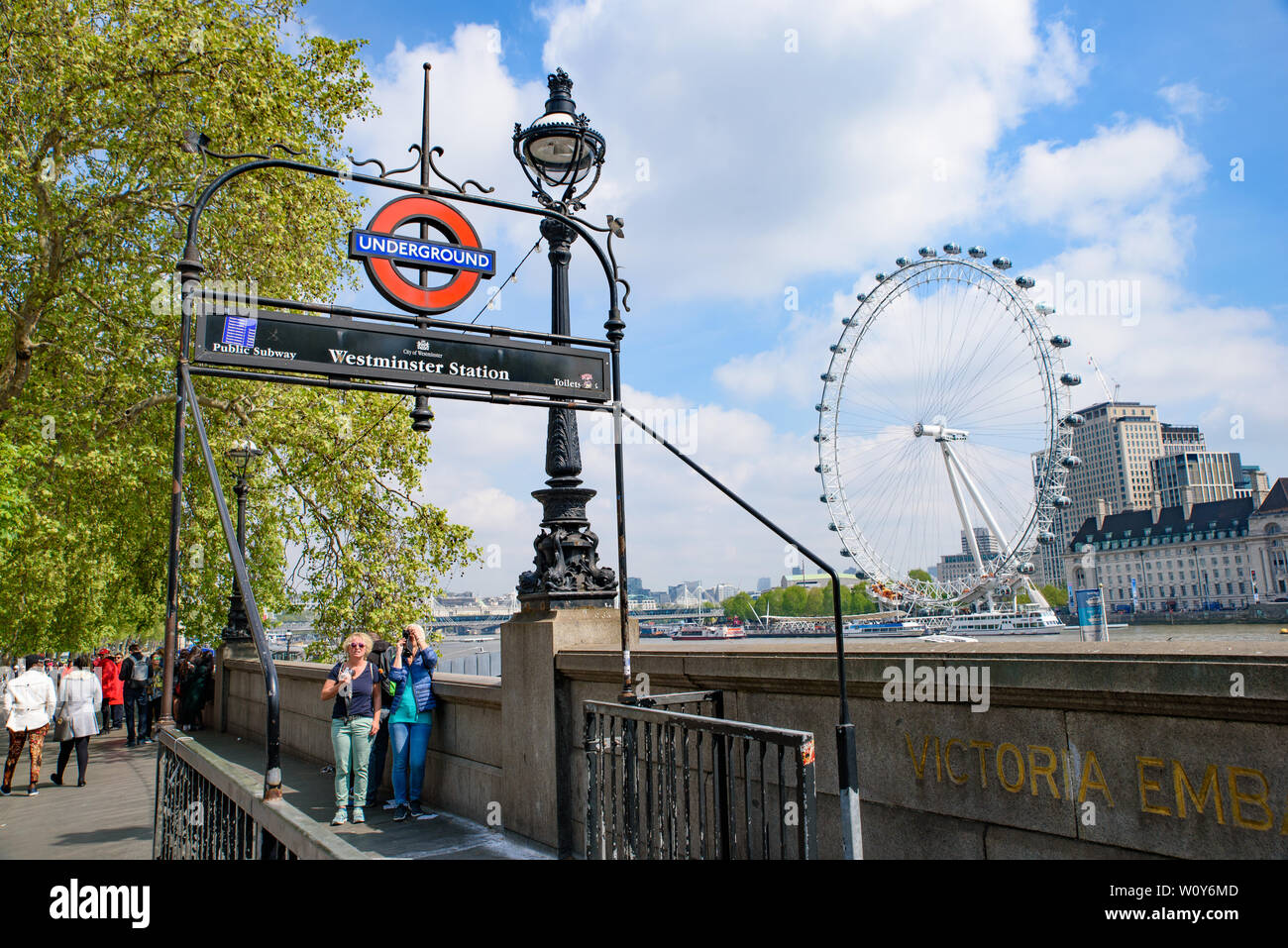 Westminster Underground Station in London, United Kingdom Stock Photo