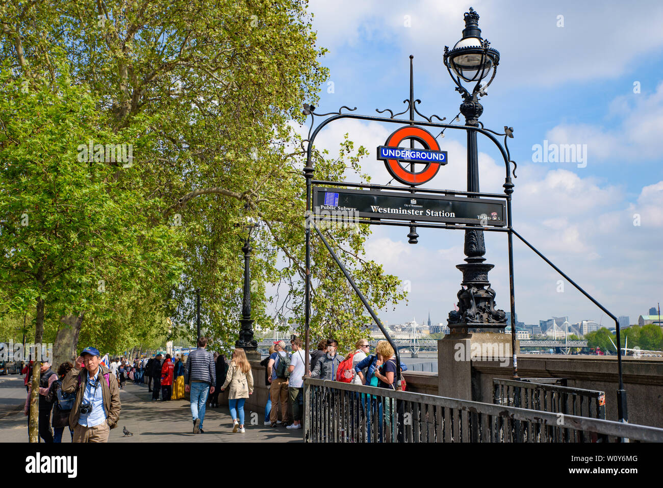 Westminster Underground Station in London, United Kingdom Stock Photo